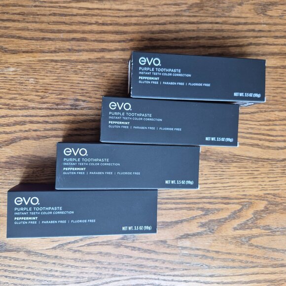 Lot of 4 Evo Purple Peppermint Instant Color Correction Toothpaste 3.5 oz 3/2027 - Picture 7 of 16